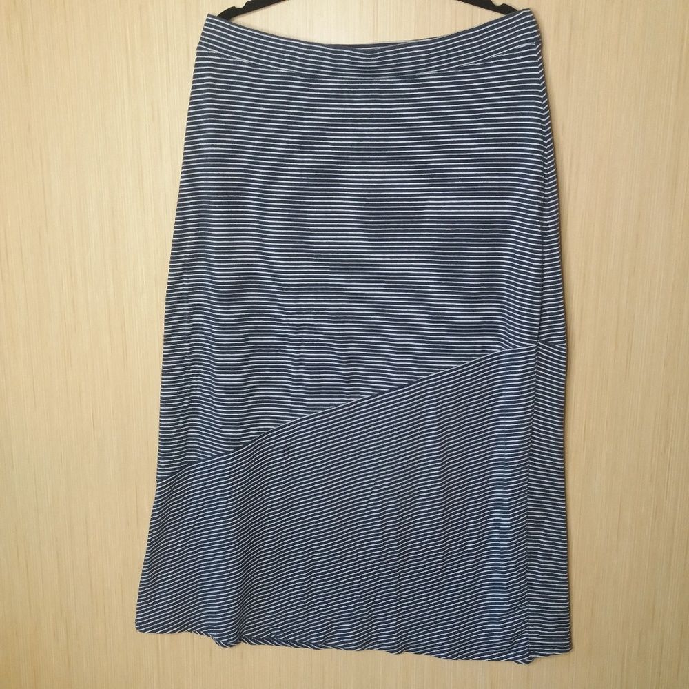 Womens Striped Maxi Skirt PL Stretchy Flowing